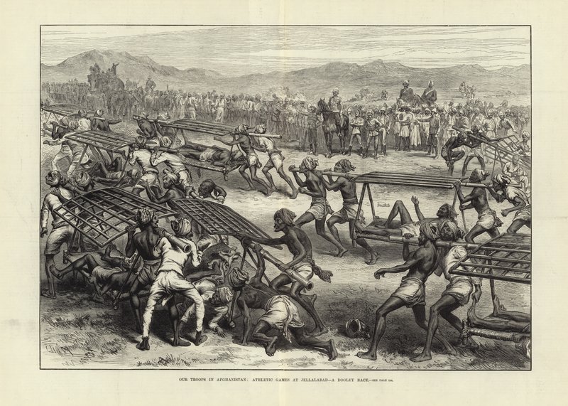 Our Troops in Afghanistan: Athletic Games at Jellalabad - A dooley race av English School