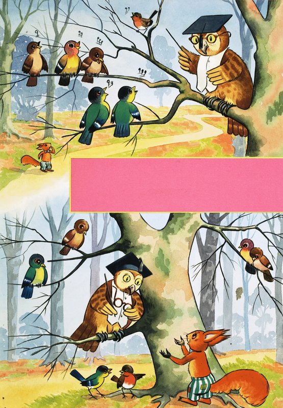 Uggla som lär andra fåglar av English School