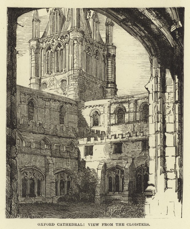 Oxford Cathedral, utsikt från klostret av English School