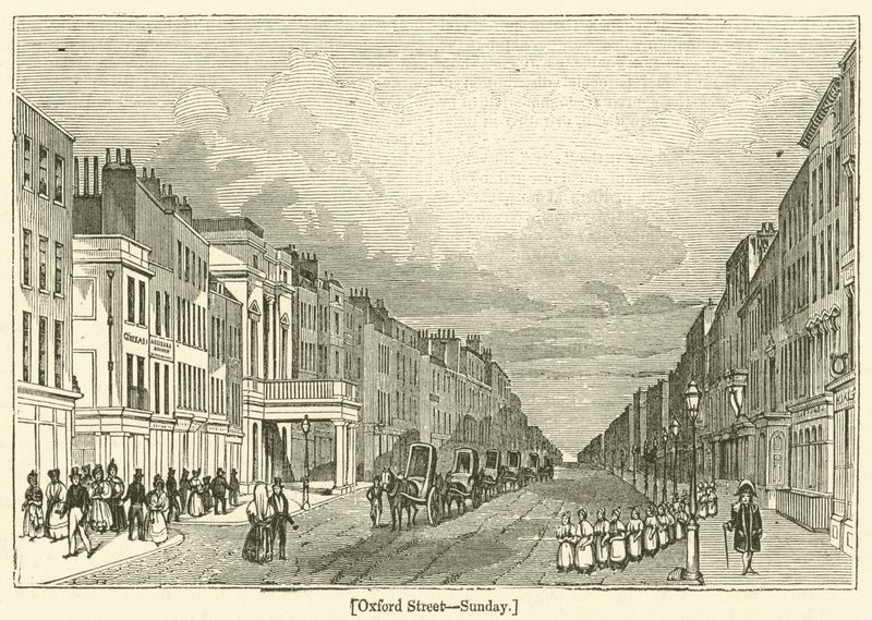 Oxford Street, söndag (gravyr) av English School