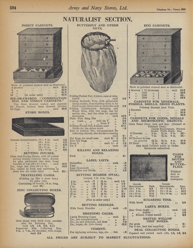 Sida från Army and Navy Stores Catalogue av English School