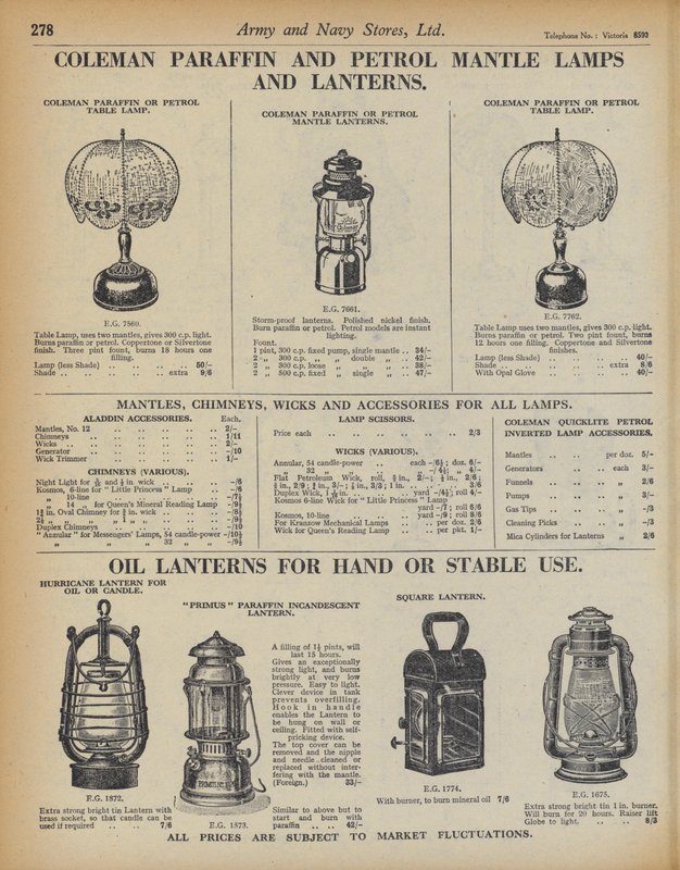 Sida från Army and Navy Stores Catalogue av English School