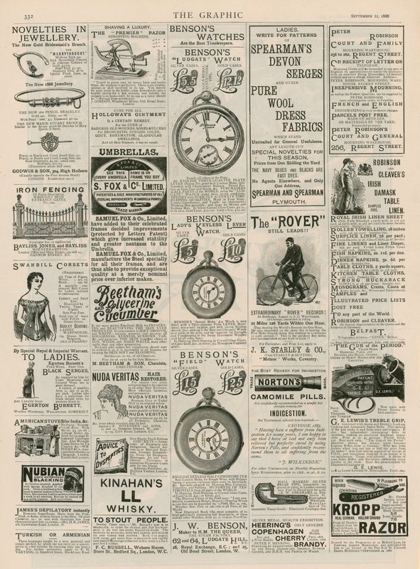 Annonssida från The Graphic, 22 september 1888 av English School