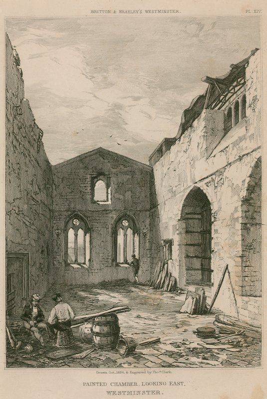 Målad kammare, tittar österut, Westminster Palace, London av English School