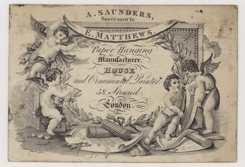 Pappersfärgare, A Saunders, handelskort av English School