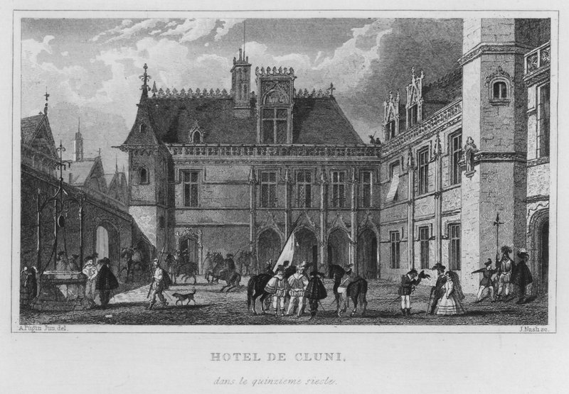 Paris, Hotel De Cluny, på 1400-talet (gravyr) av English School