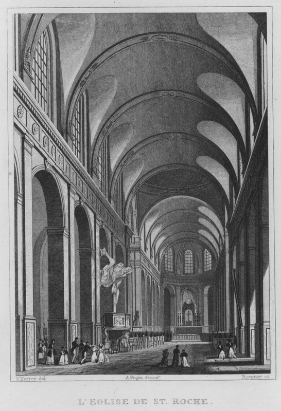 Paris, St Roche-kyrkan (gravyr) av English School