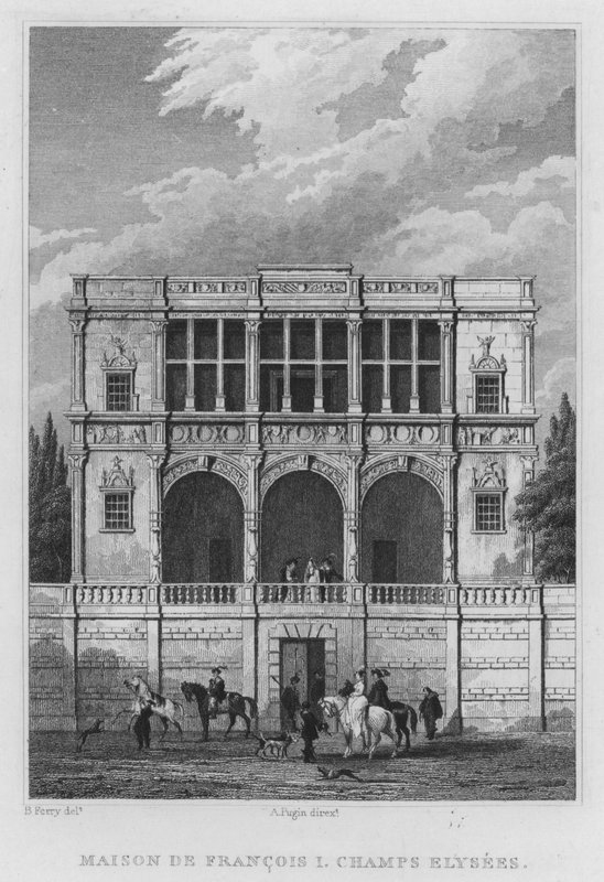 Paris, Francois I:s hus, Champs Elysees (gravyr) av English School