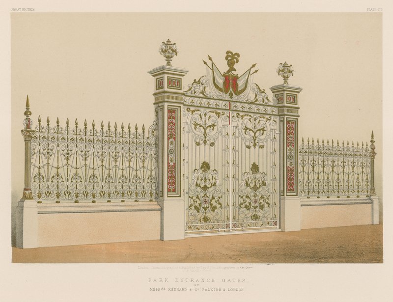 Park Entrance Gates av Mrs Kennard and Co, Falkirk och London av English School