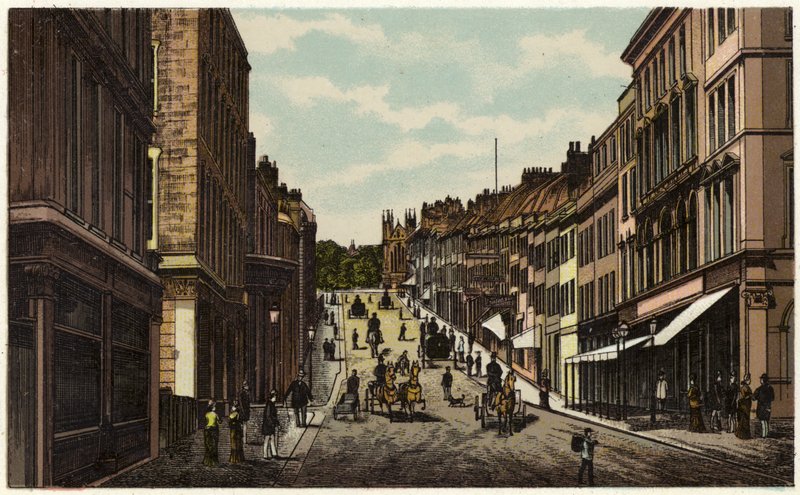 Park Street, Bristol (färg litho) av English School