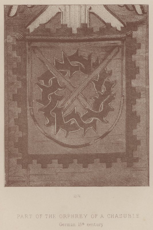 Del av Orphrey of a Chasuble, tysk av English School