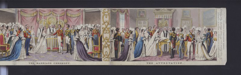 En del av panoramat av drottning Victorias äktenskap, ca 1840 (handfärgad akvatint) av English School
