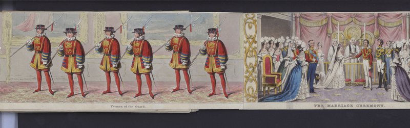 En del av panoramat av drottning Victorias äktenskap, ca 1840 (handfärgad akvatint) av English School