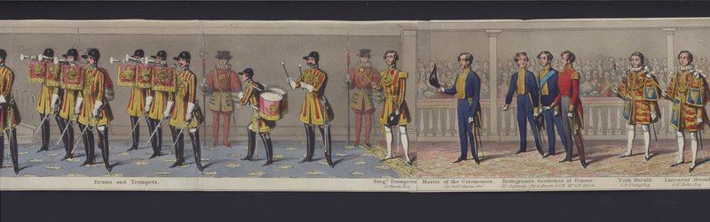 En del av panoramat av drottning Victorias äktenskap, ca 1840 (handfärgad akvatint) av English School