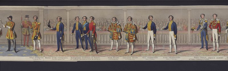 En del av panoramat av drottning Victorias äktenskap, ca 1840 (handfärgad akvatint) av English School