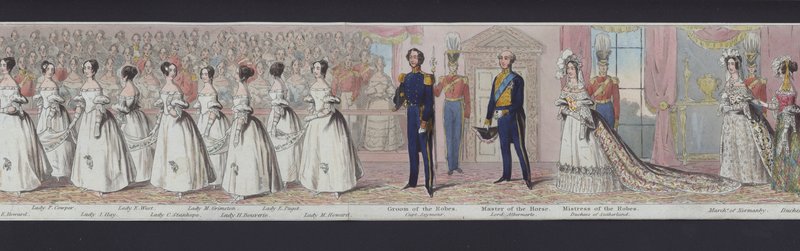 En del av panoramat av drottning Victorias äktenskap, ca 1840 (handfärgad akvatint) av English School