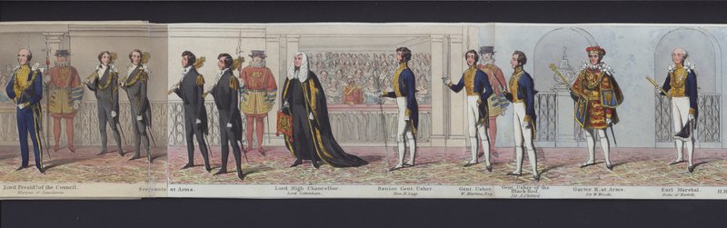 En del av panoramat av drottning Victorias äktenskap, ca 1840 (handfärgad akvatint) av English School