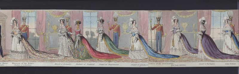 En del av panoramat av drottning Victorias äktenskap, ca 1840 (handfärgad akvatint) av English School