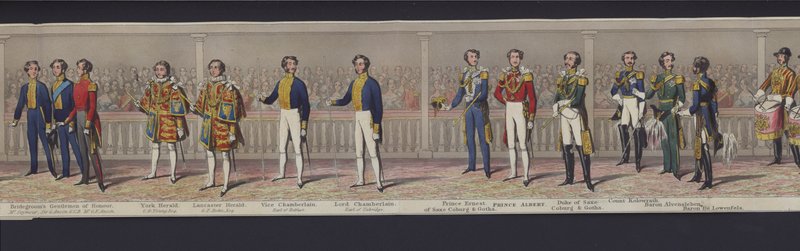 En del av panoramat av drottning Victorias äktenskap, ca 1840 (handfärgad akvatint) av English School
