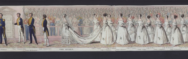 En del av panoramat av drottning Victorias äktenskap, ca 1840 (handfärgad akvatint) av English School