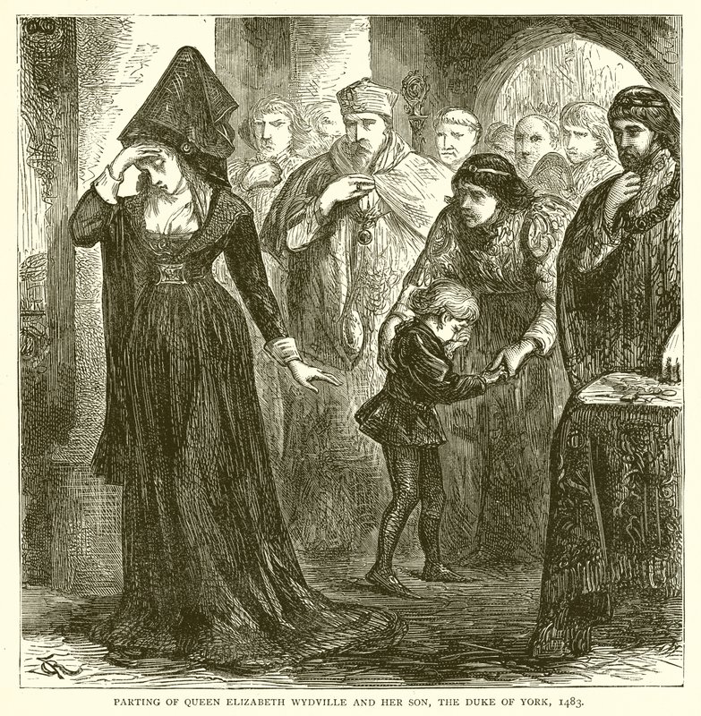 Avsked mellan drottning Elizabeth Wydville och hennes son, hertigen av York, 1483 av English School