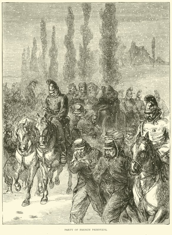 Parti av franska fångar, januari 1871 av English School