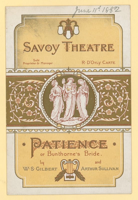 Tålamod; eller Bunthornes Bride av W S Gilbert och Arthur Sullivan av English School
