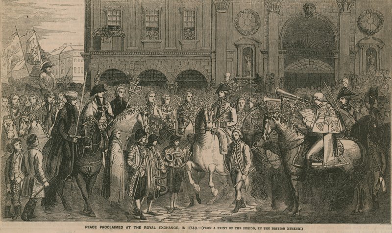 Fred utropades vid den kungliga börsen 1748 av English School