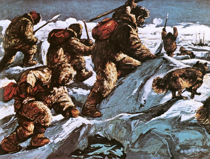Peary och hans sällskap återvänder från sin framgångsrika expedition till Nordpolen av English School
