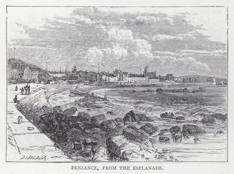 Penzance, från Esplanaden (gravyr) av English School