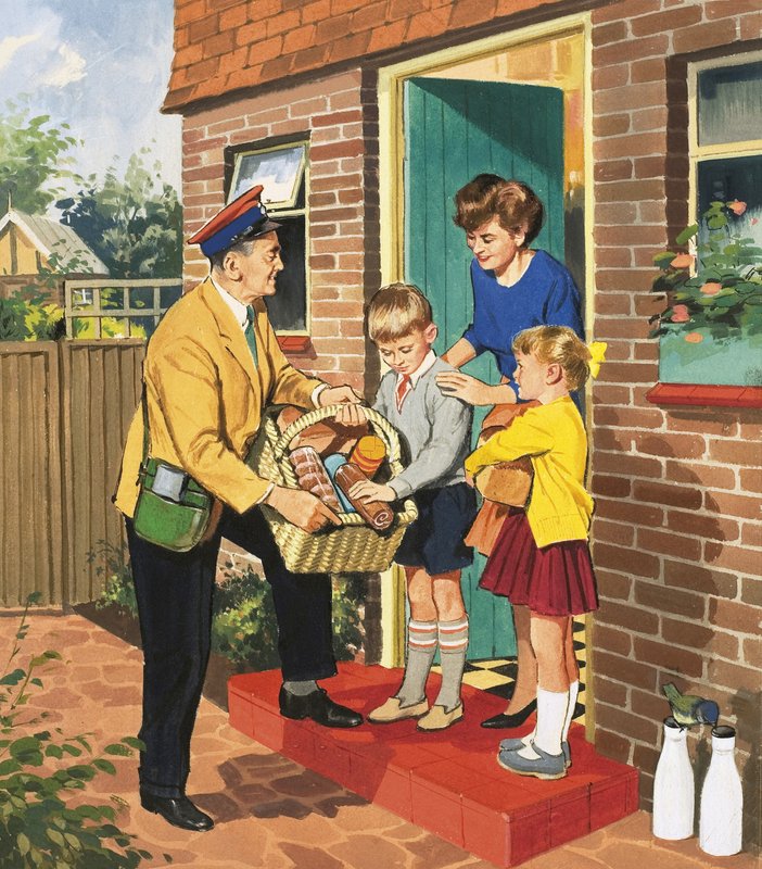 Människor du ser: The Baker (gouache på papper) av English School