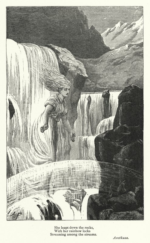 Percy Bysshe Shelley: Illustration till Arethusa (gravyr) av English School