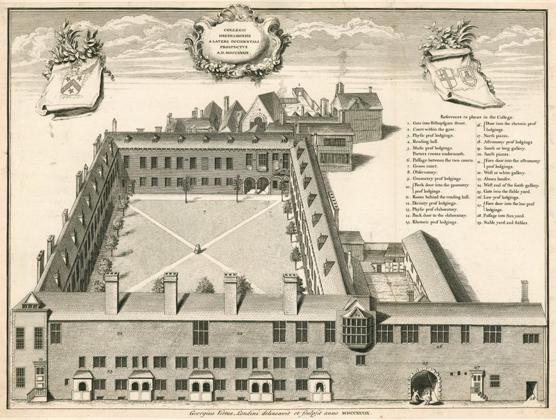 Perspektivvy av Gresham College, London av English School