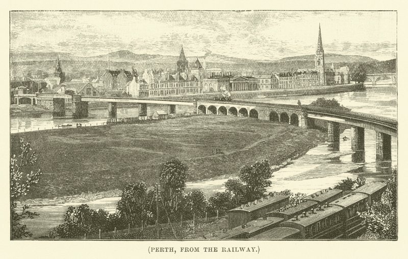 Perth, från järnvägen (gravyr) av English School