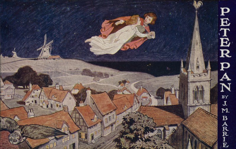 Peter Pan, av J M Barrie (färglitografi) av English School