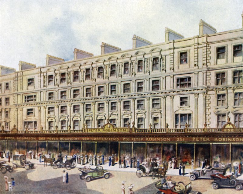 Peter Robinsons lokaler i Regent Street (färg litho) av English School
