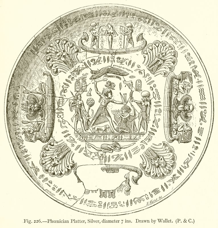 Fenicisk tallrik, silver, diameter 7 tum av English School