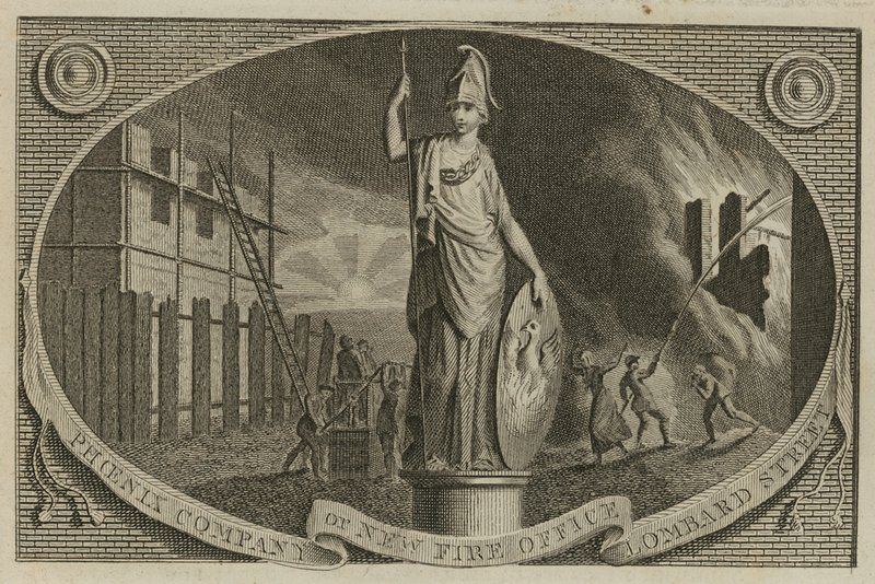 Phoenix Company; Nytt brandkontor, Lombard Street, London av English School