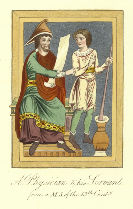Läkare och hans tjänare, 1200-talet av English School