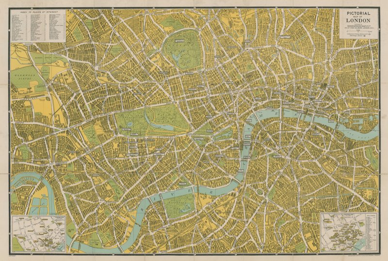 Bildkarta över London av English School