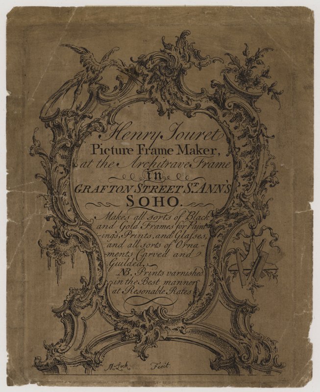Picture Frame Maker, Henry Jouret, handelskort av English School