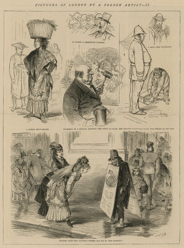 Bilder av London av en fransk konstnär av English School