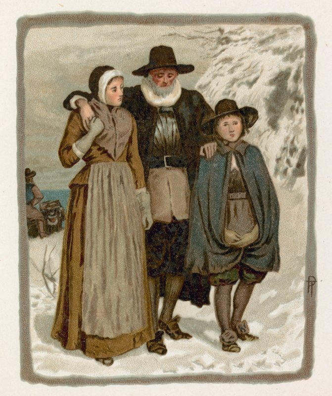 Pilgrimsfäder i snön av English School