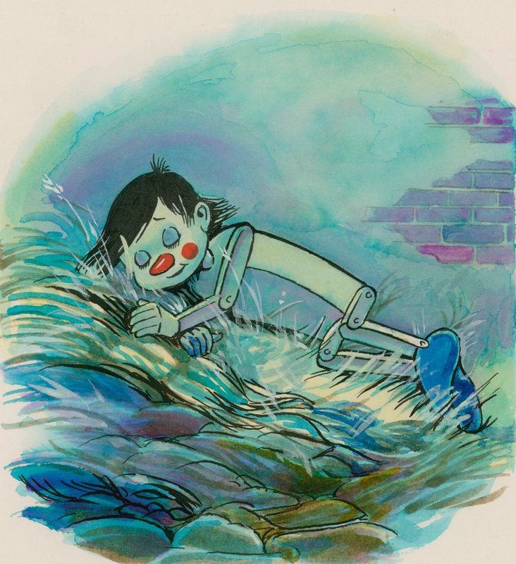 Pinocchio (gouache på papper) av English School