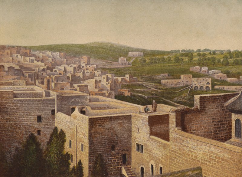 Platser som nämns i Bibeln: Betlehem (chromolitho) av English School
