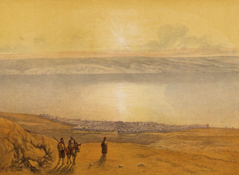 Platser som nämns i Bibeln: Tiberias (chromolitho) av English School