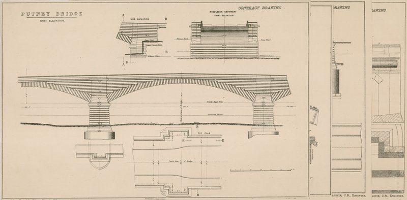 Plan över Putney Bridge av English School