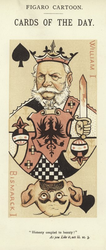 Spelkort med William I och Otto von Bismarck av English School
