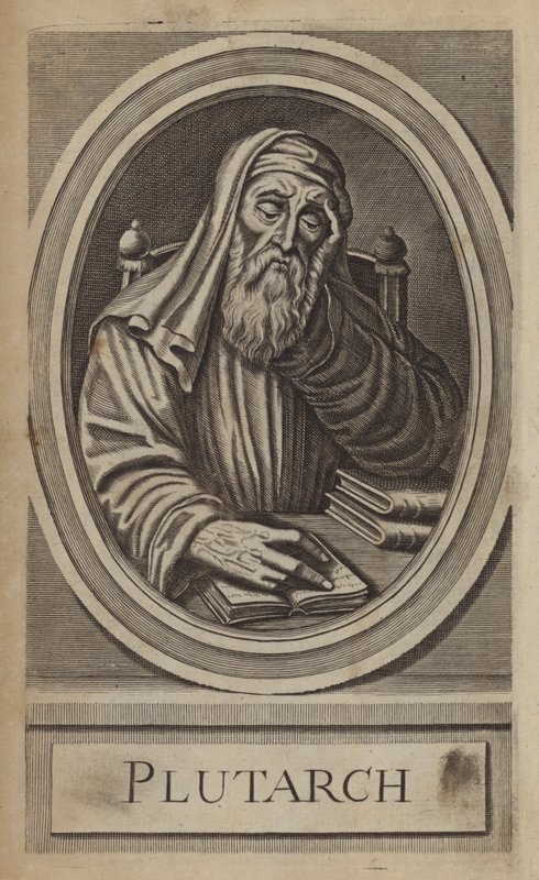 Plutarchus, grekisk historiker och författare (gravyr) av English School