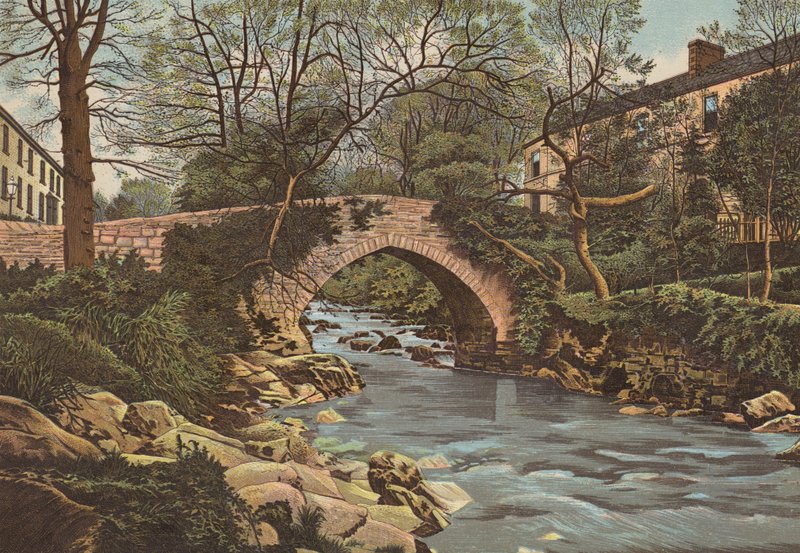 Plymouth: Ivybridge, nära Plymouth (färg litho) av English School
